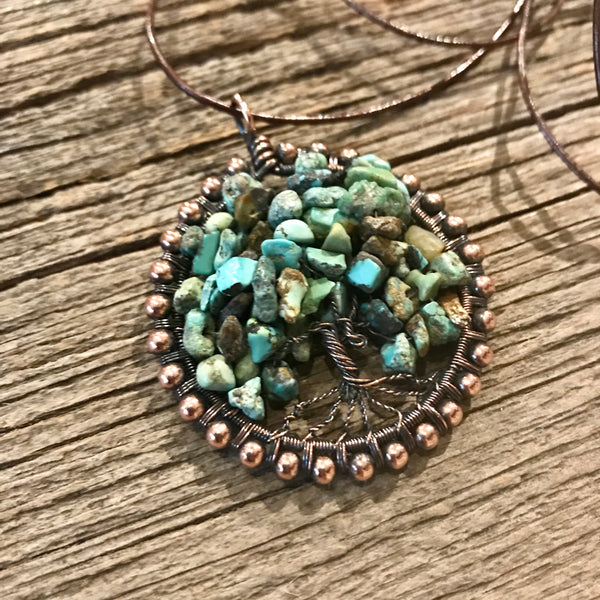 Turquoise Tree of Life Necklace Item# N1800-14