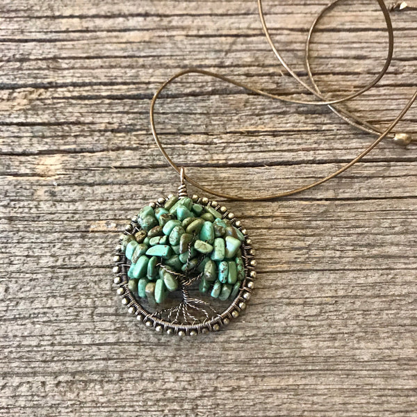 Turquoise Tree of Life Necklace Item# N2400-13