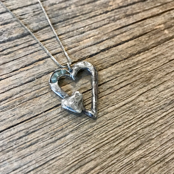 Artisan Silver Heart Necklace Item# N3500-11
