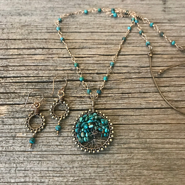 Turquoise & Bronze Earrings Item# E1500-11