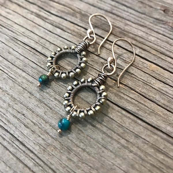 Turquoise & Bronze Earrings Item# E1400-9