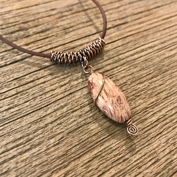 Jasper & Copper Twist Necklace Item# N1900-12