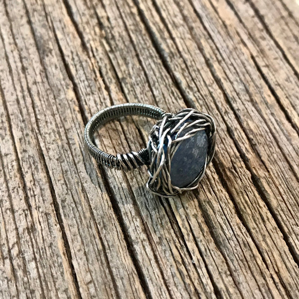 Fossil Coral and Sterling Silver Nest Ring Sz 6 1/2 Item# R1800-10