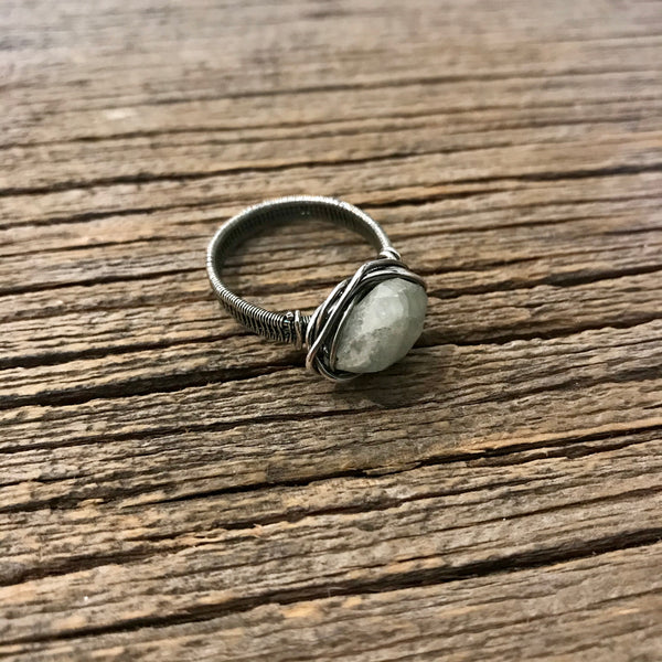 Aquamarine and Sterling Silver Nest Ring Sz 9 1/2 Item# R1800-13