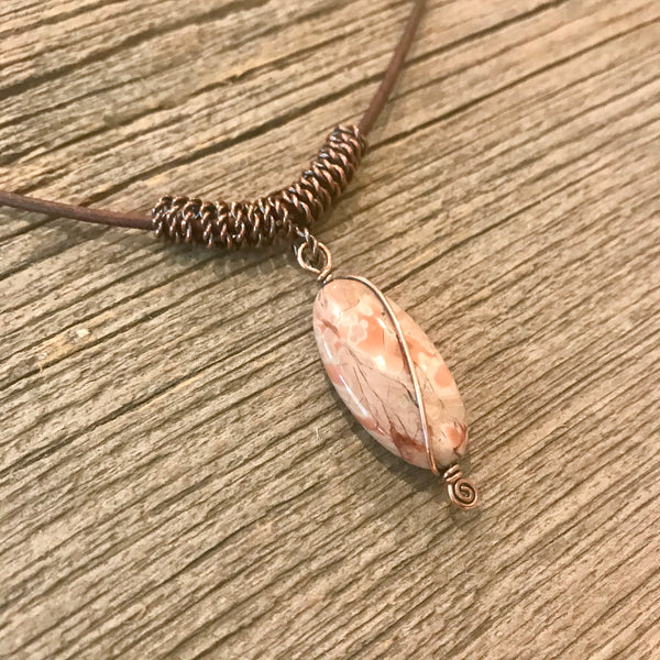 Jasper & Copper Twist Necklace Item# N1900-13