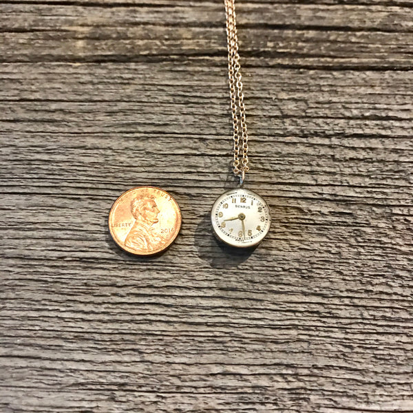 Bronze Double Sided Vintage Watch Face Necklace Item# N2400-17