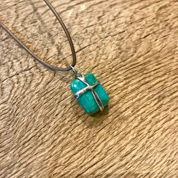 Chrysocolla Cross Necklace Item# N1600-3