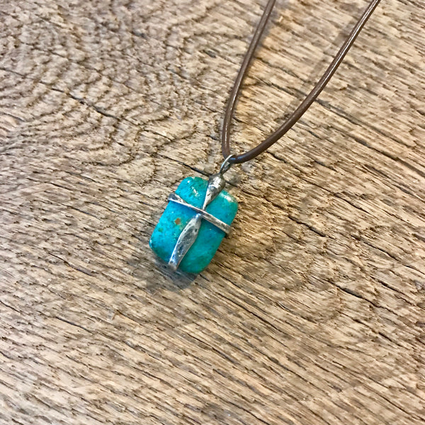 Chrysocolla Cross Necklace Item# N1600-3